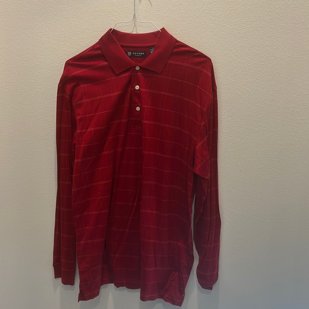 Oxford Gold‎ Long Sleeve Shirt Size: L Color: Maroon